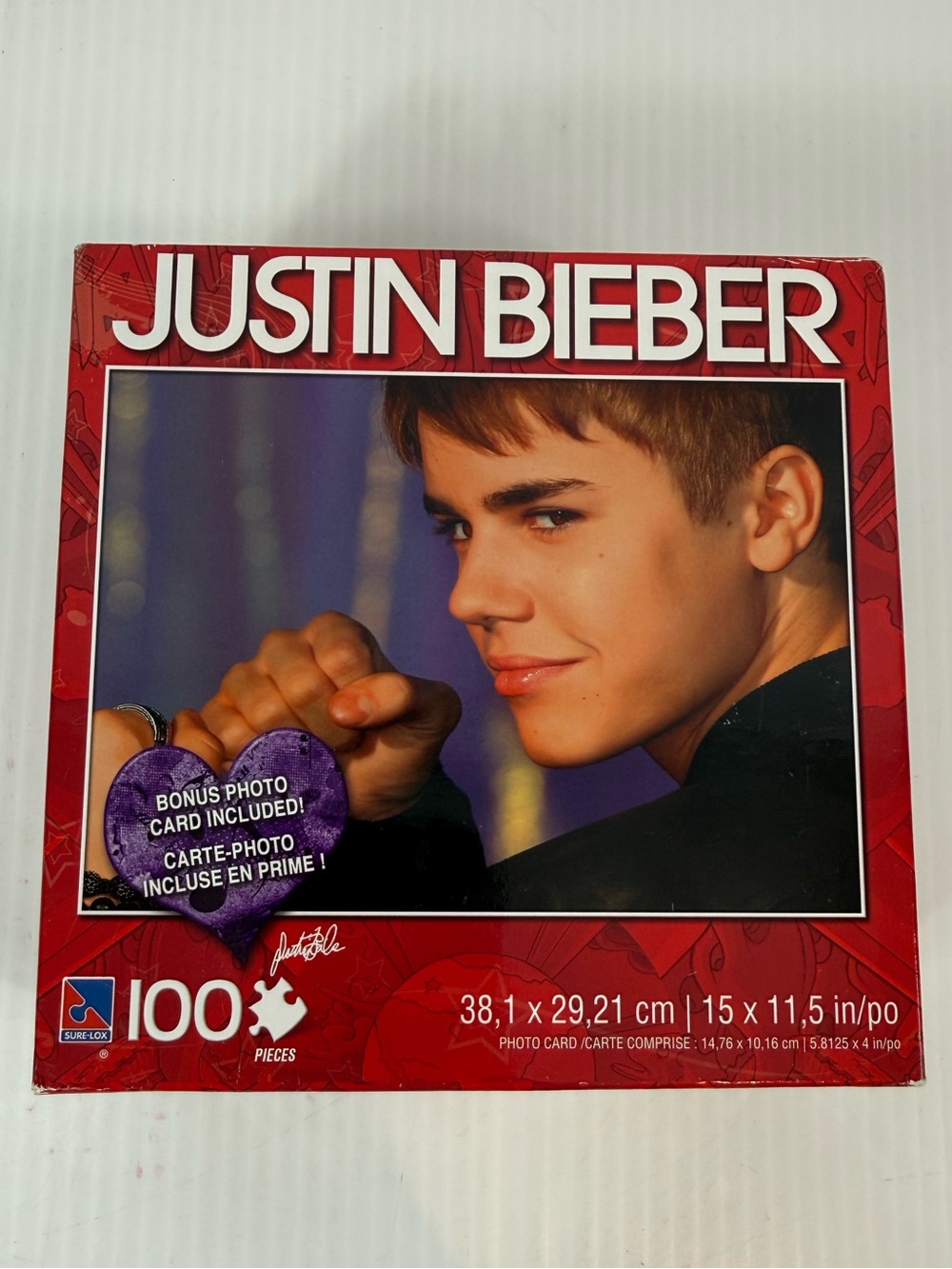 Justin Bieber 100 Piece Jigsaw Puzzle with Photo Card 2011 #36892-4 New Sealed